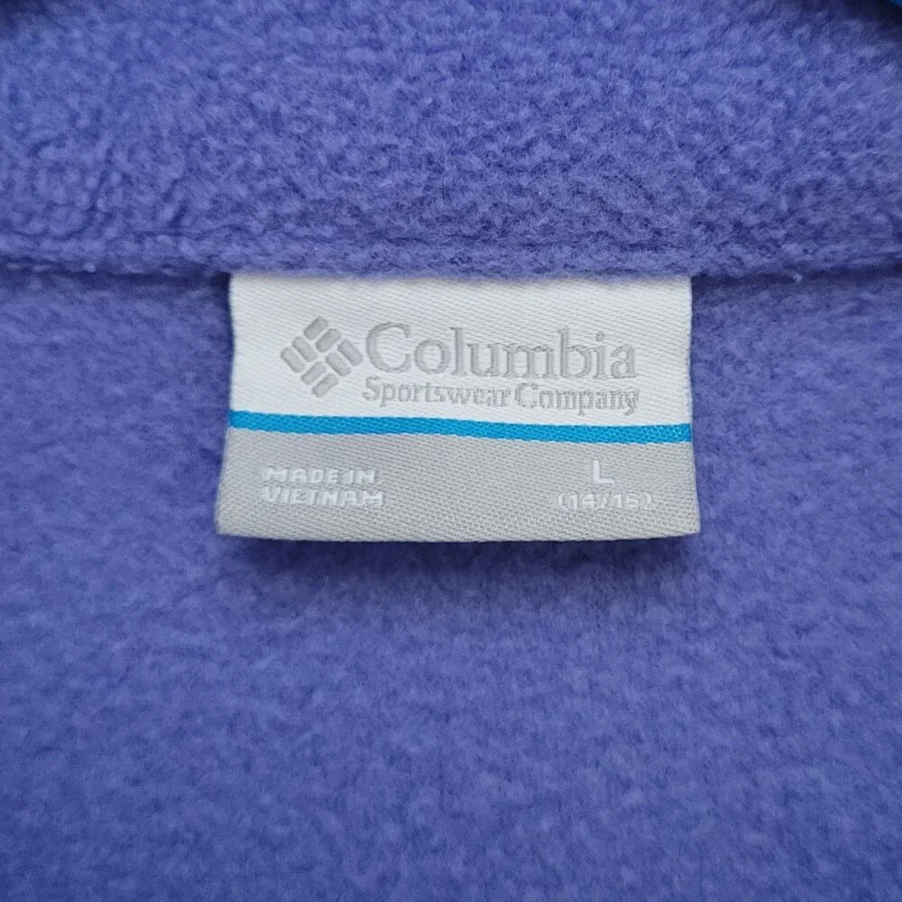 Columbia Fleece Jacket Full Zip Purple Kids Youth Large 14/16 Gorpcore Outdoor